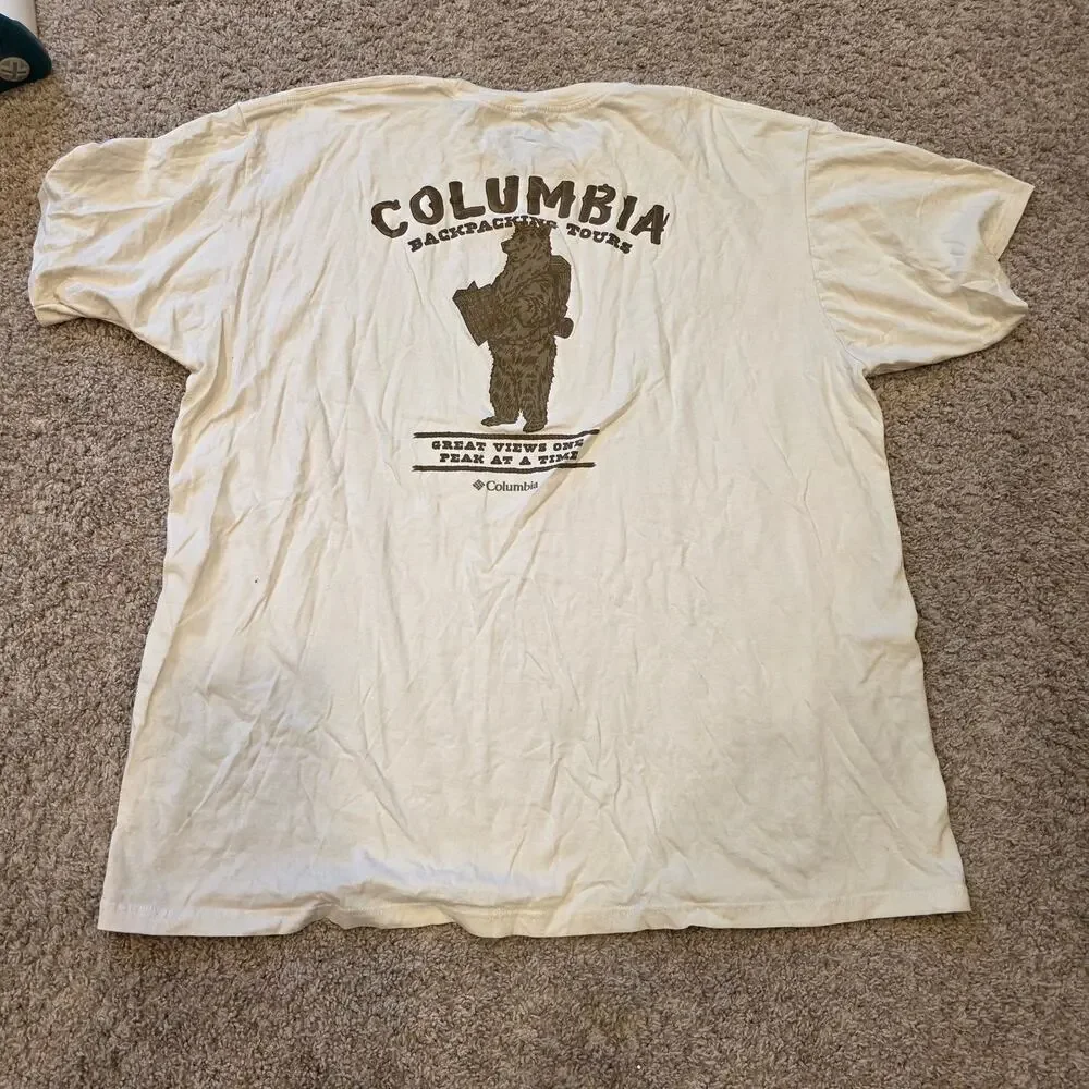 Columbia "Backpacking tours" tshirt with bear sz XXL - Picture 2 of 5